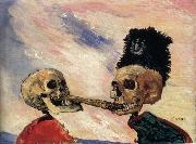 James Ensor Skeletons Fighting Over a Pickled Herring France oil painting artist